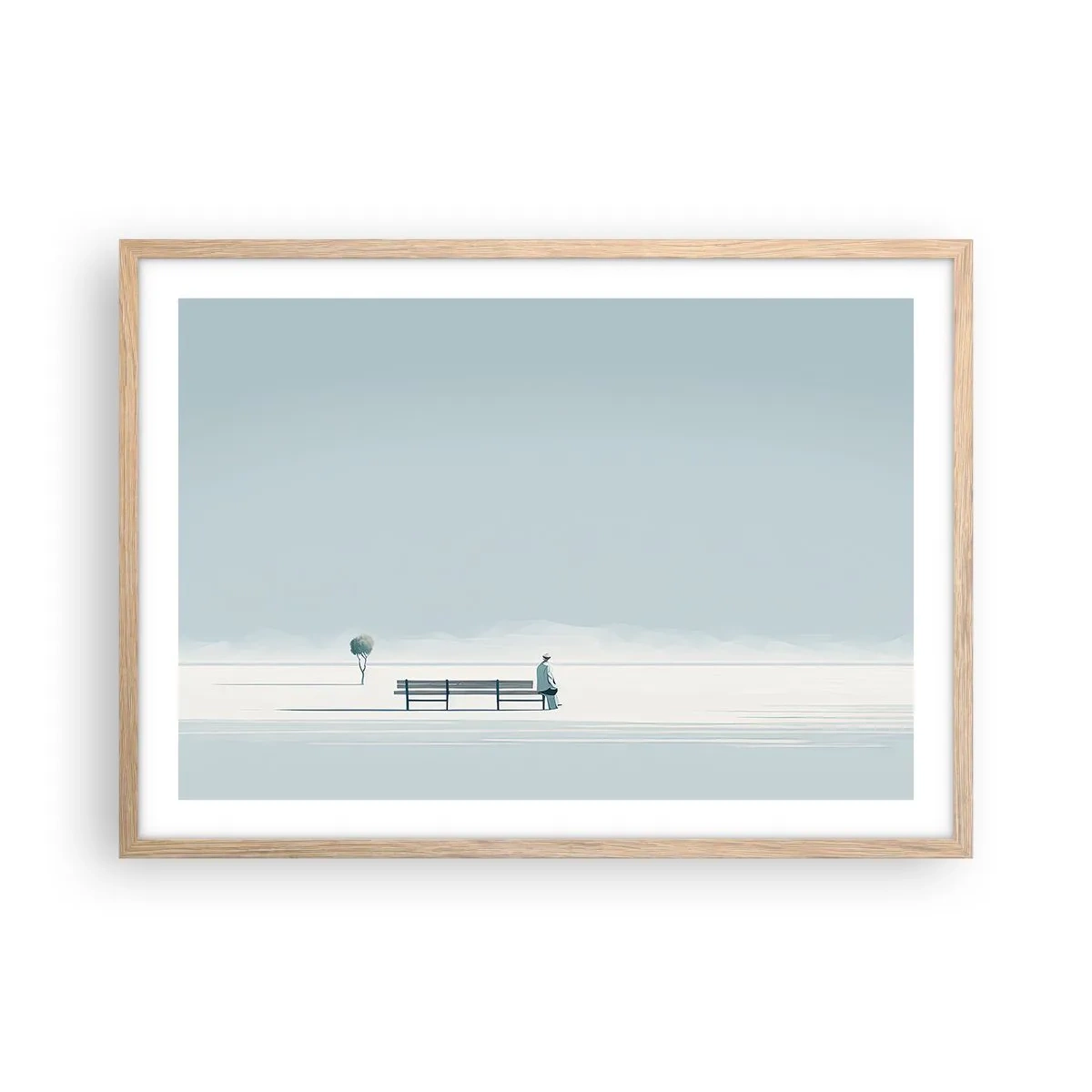 Pôster com moldura de carvalho claro - Sim, estou esperando. - 70x50 cm