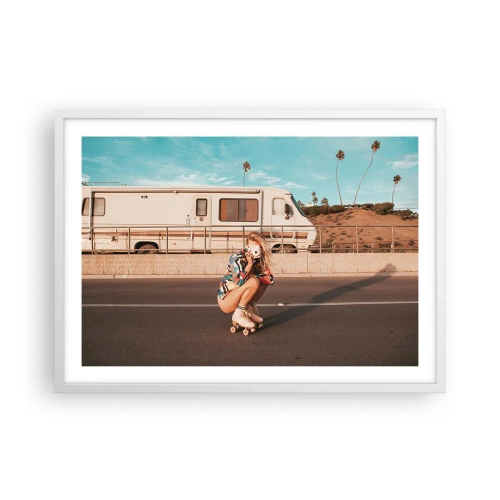 Pôster em moldura branca - Sorria, por favor! - 70x50 cm