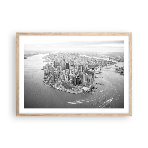 Pôster com moldura de carvalho claro - Como não amar? - 70x50 cm