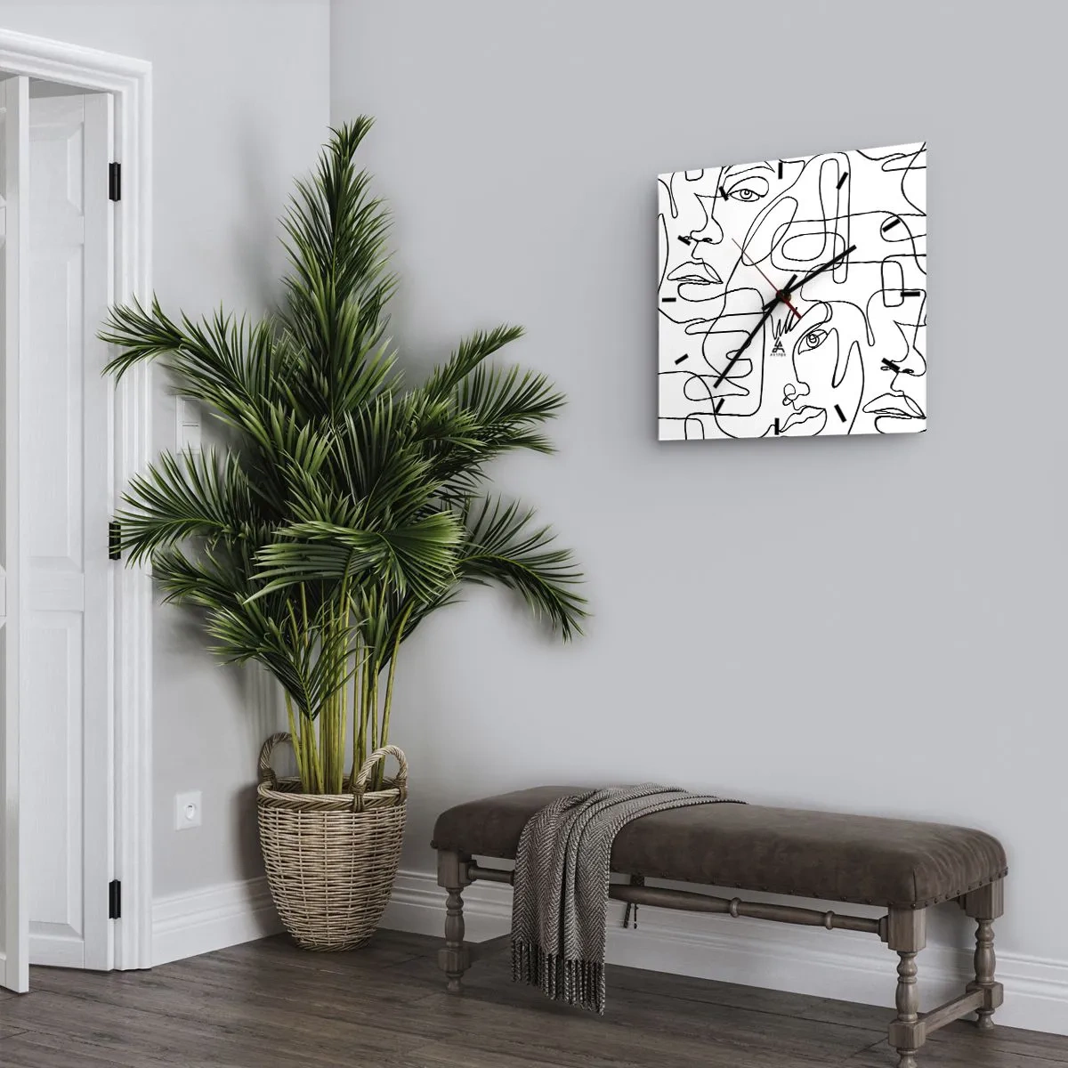 Relógio de parede - Relógio em vidro - Em emoções emaranhadas - 30x30 cm