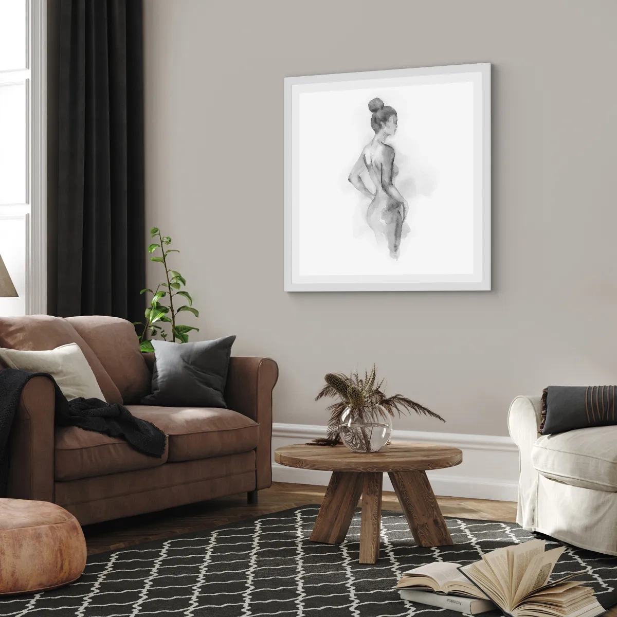 Pôster em moldura branca - Linda como uma pintura - 50x50 cm