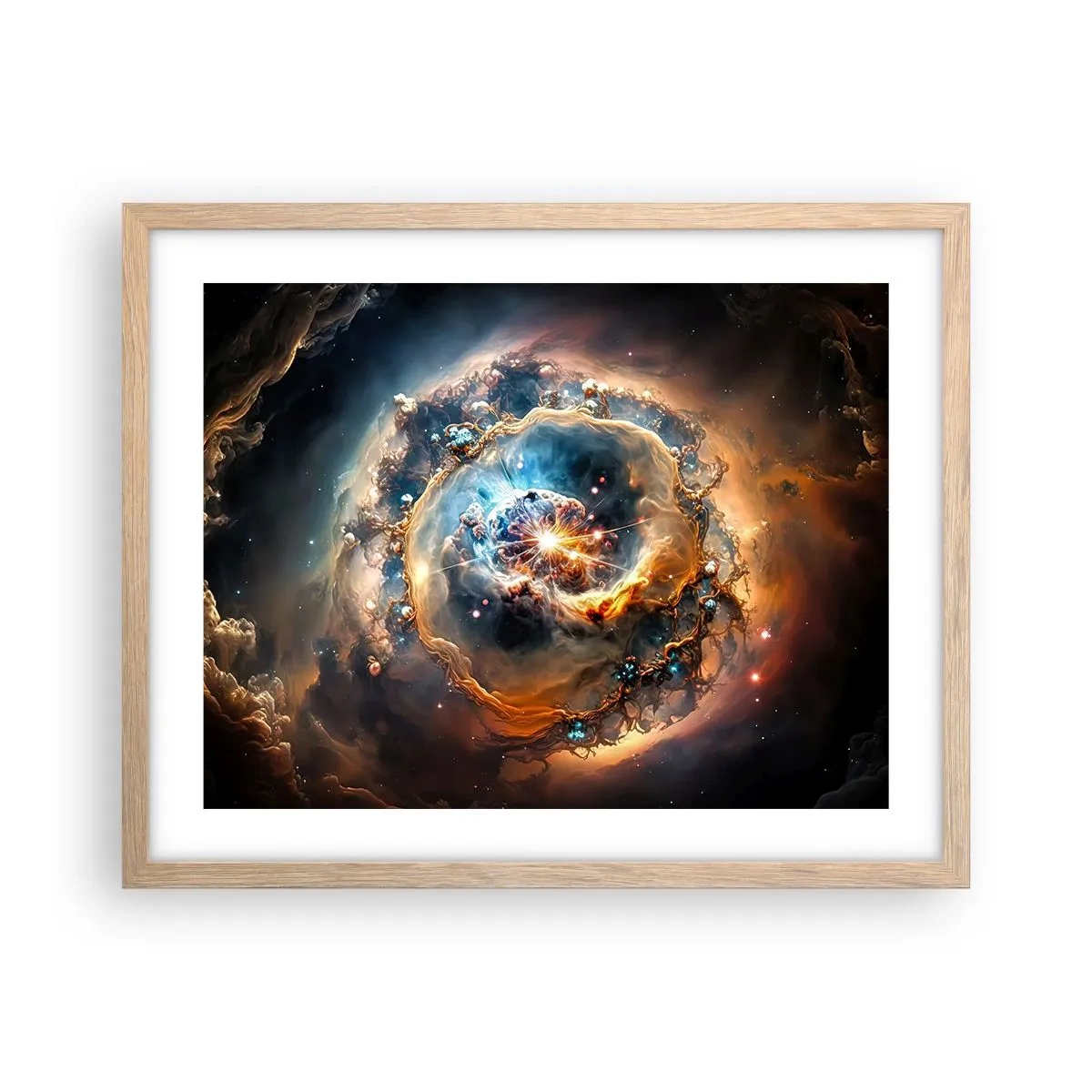 Pôster com moldura de carvalho claro - Início - 50x40 cm