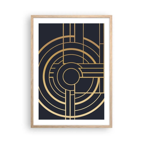 Pôster com moldura de carvalho claro - Rotação das coisas - 50x70 cm