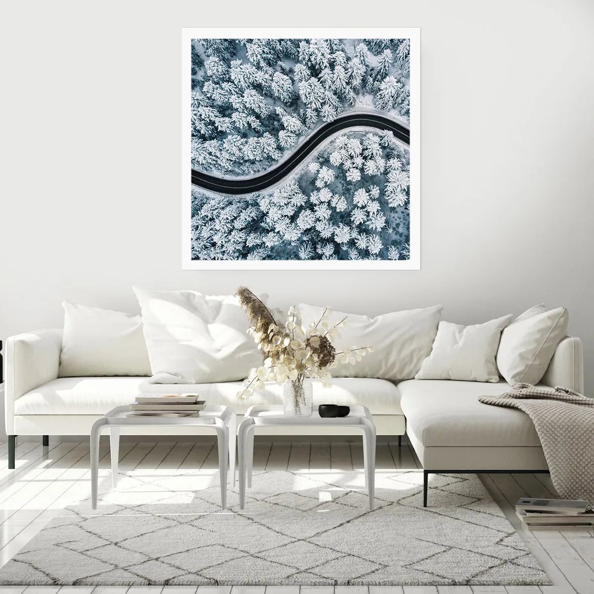 Pôster - Pelaa floresta no inverno - 60x60 cm