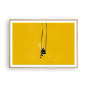 Pôster com moldura de carvalho claro - Dia como todos os dias - 100x70 cm