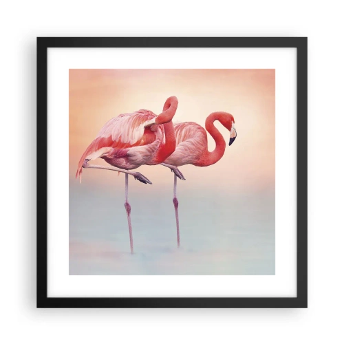 Pôster com moldura preta - Na cor do sol poente - 40x40 cm