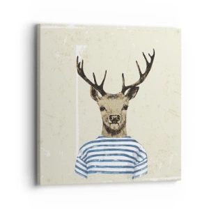 Quadro em tela - Porque eu gosto de camisas listradas! - 30x30 cm