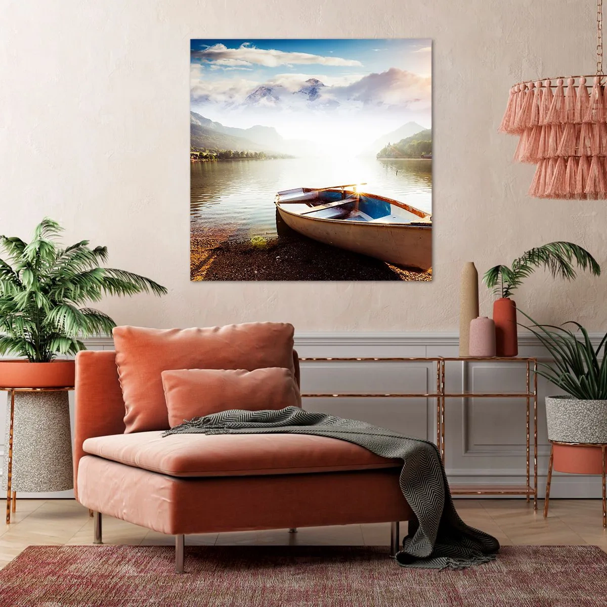 Quadro em tela - Sobre águas grandes e límpidas - 70x70 cm