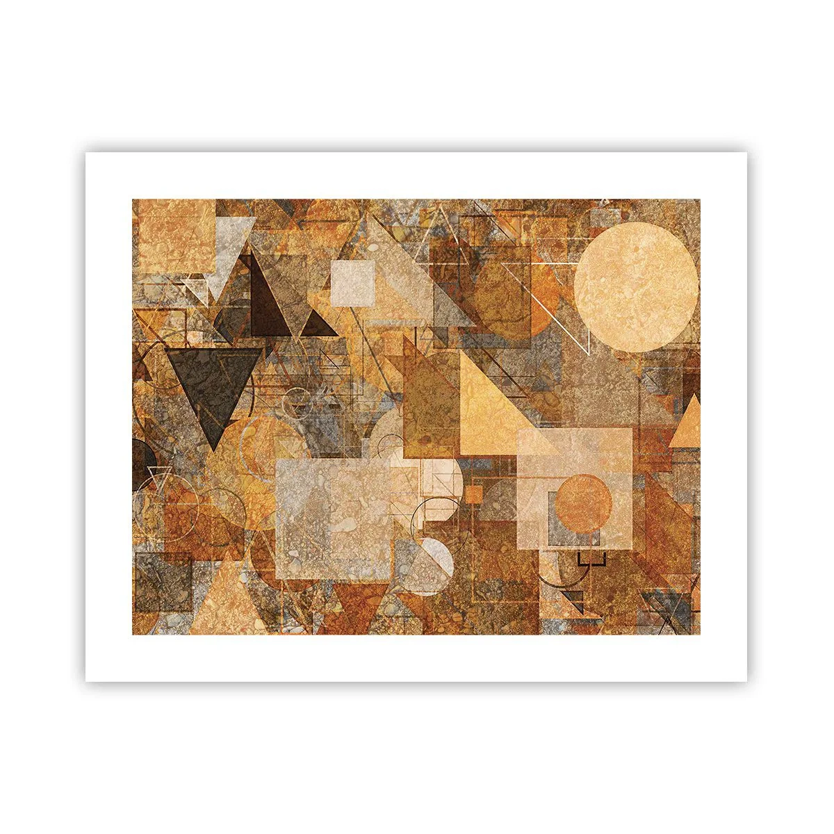 Pôster - Estudo Cubista em Bronze - 50x40 cm