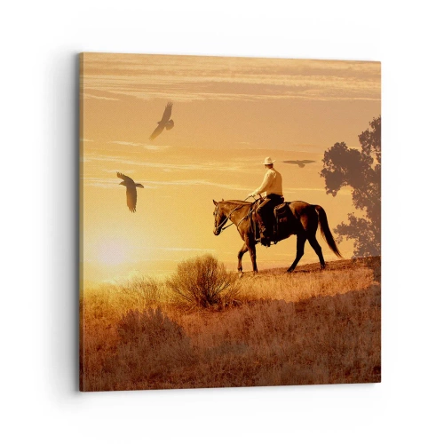 Quadro em tela - Sozinho em toda a pradaria - 70x70 cm