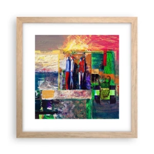 Pôster com moldura de carvalho claro - Relacionamentos e emoções - 30x30 cm