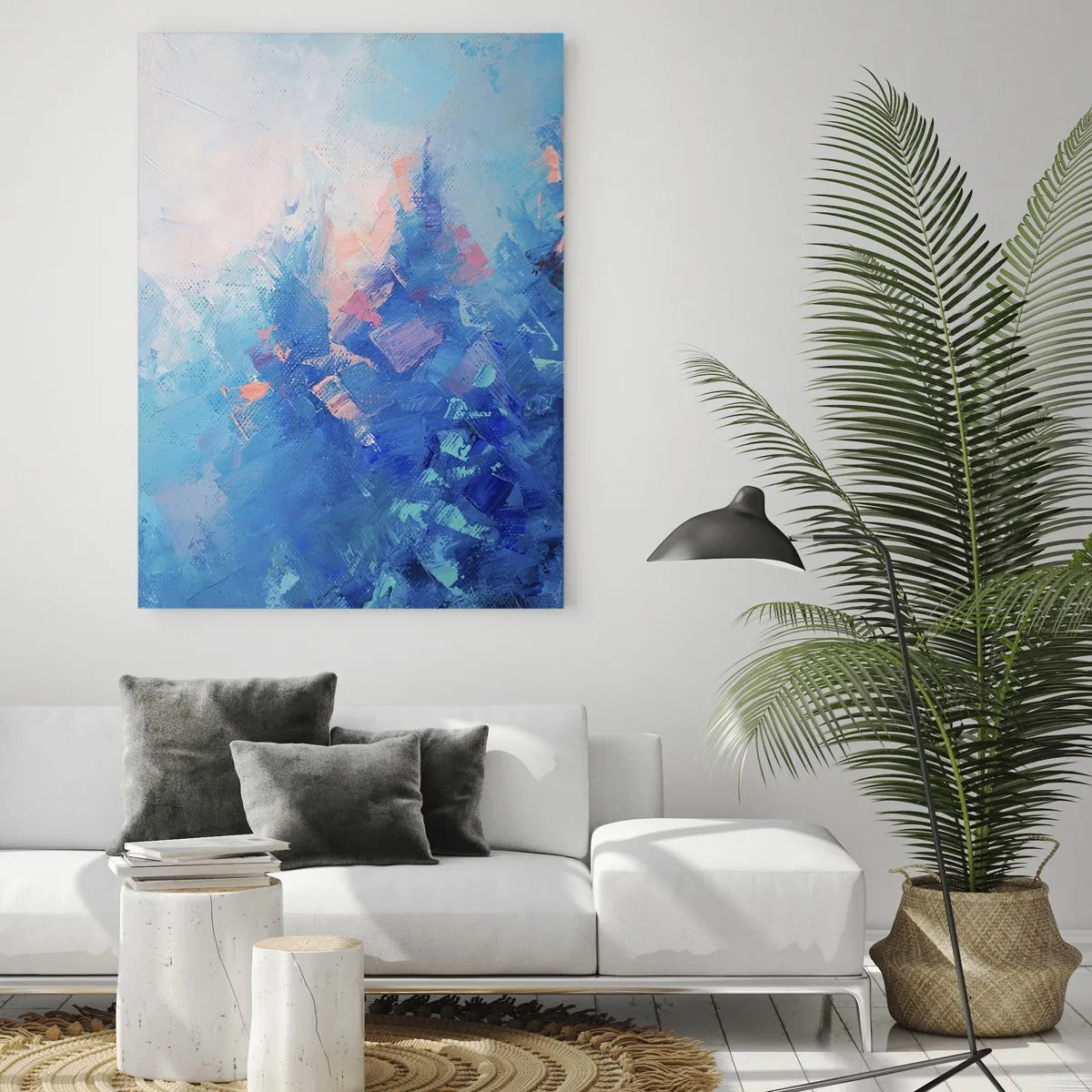 Quadro em vidro - Abstração de inverno - 50x70 cm