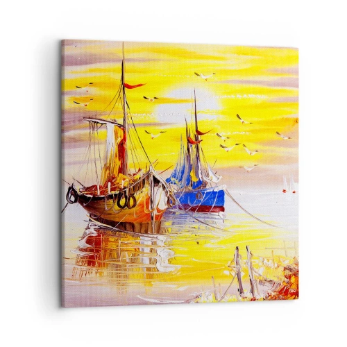 Quadro em tela - Um merecido descanso no porto - 50x50 cm