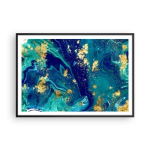 Pôster com moldura preta - Flocos de sol  - 100x70 cm