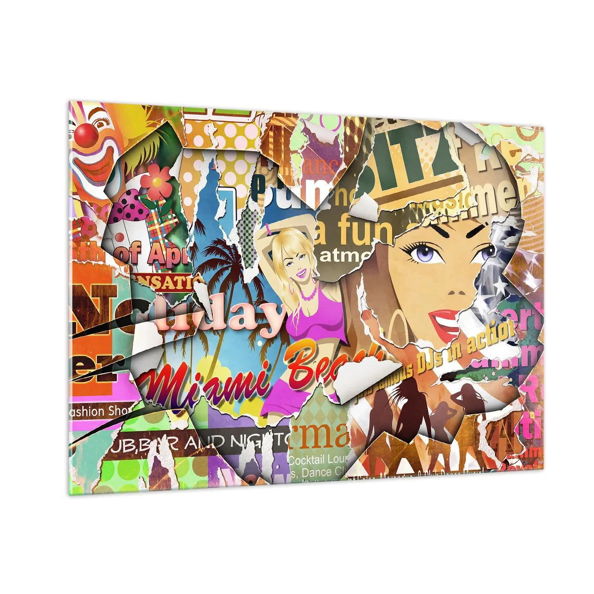 Quadro em vidro - Flashbacks das férias - 100x70 cm