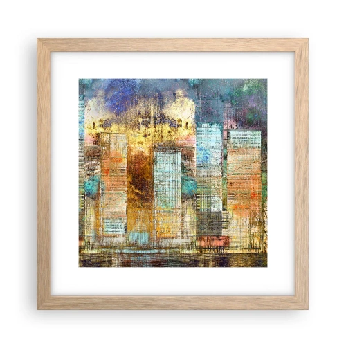 Pôster com moldura de carvalho claro - Uma metrópole ensolarada - 30x30 cm