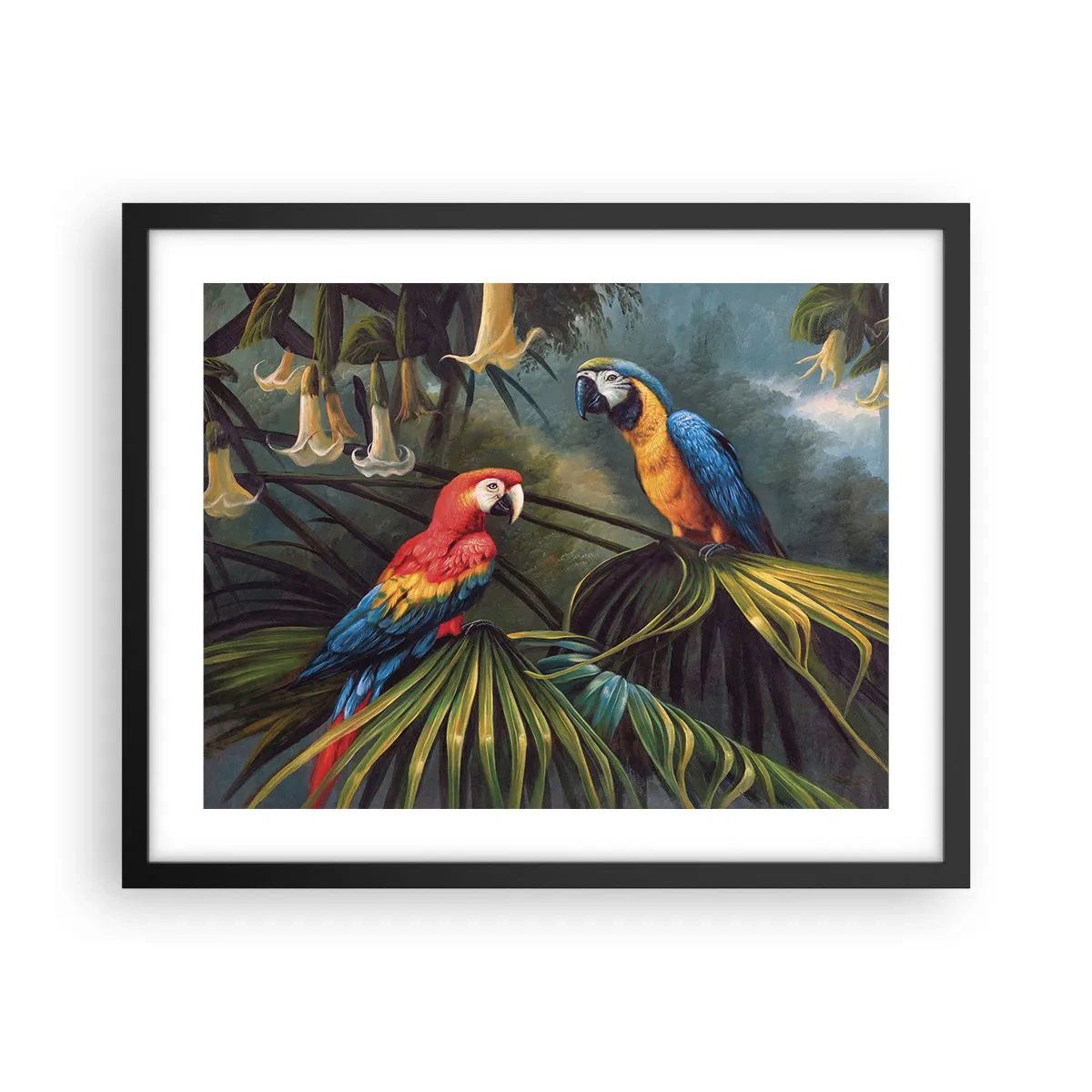 Pôster com moldura preta - Romantismo nos trópicos - 50x40 cm