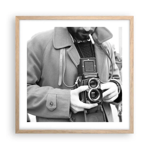 Pôster com moldura de carvalho claro - Estilo retro - 50x50 cm