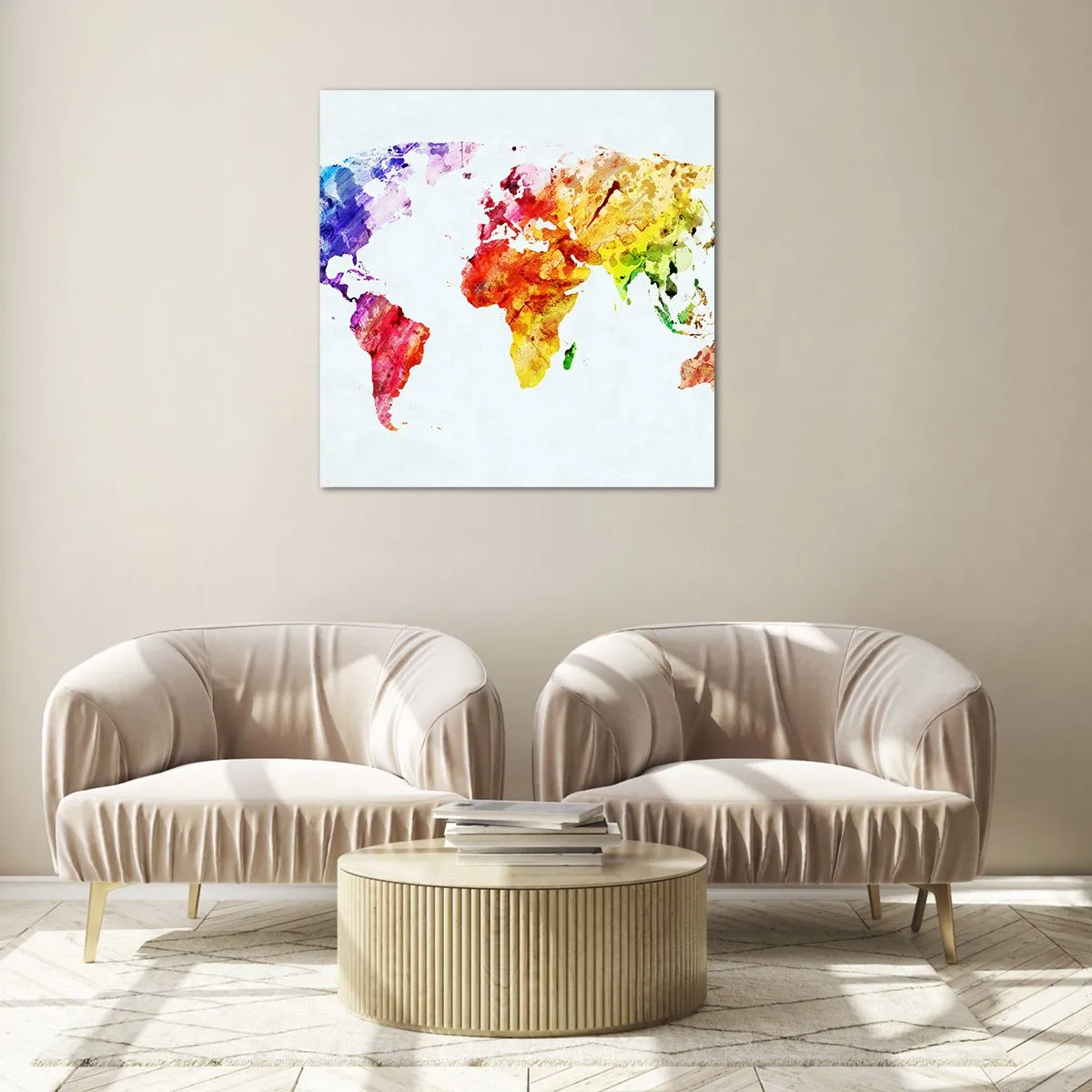 Quadro em vidro - Todas as cores do mundo - 30x30 cm