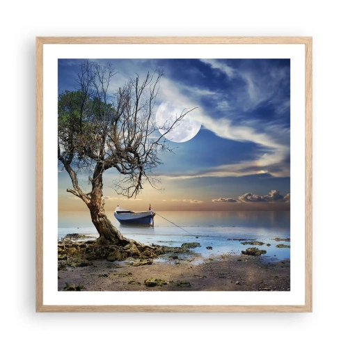 Pôster com moldura de carvalho claro - É este o fim ou o começo? - 60x60 cm