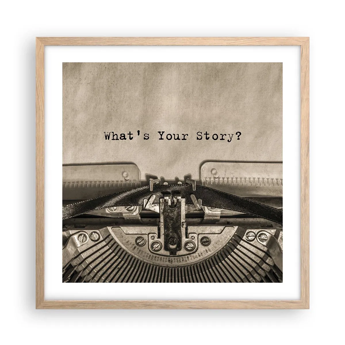 Pôster com moldura de carvalho claro - Conta-me - 50x50 cm