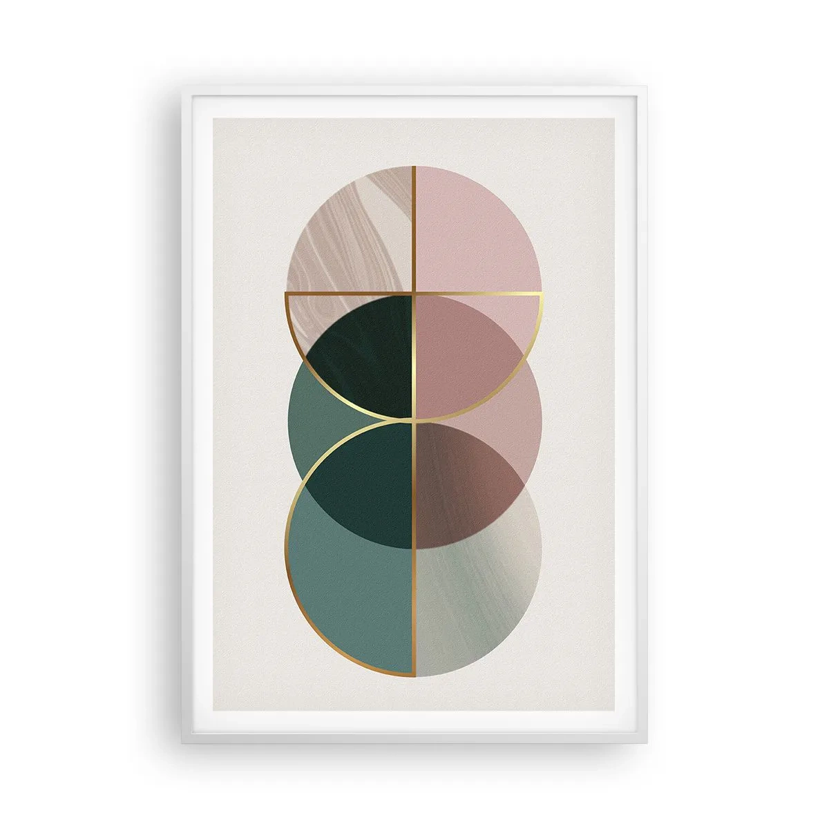 Pôster em moldura branca - Círculo entre círculos… - 70x100 cm