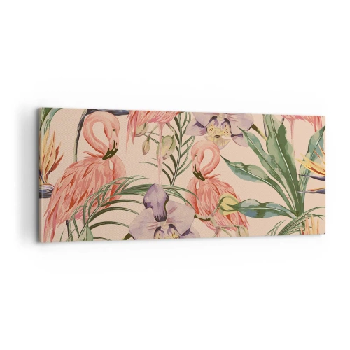 Quadro em tela - Balé rosa em flores - 100x40 cm