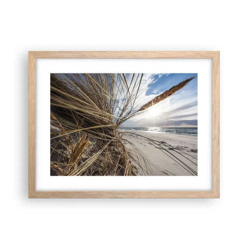 Pôster com moldura de carvalho claro - Reunião dos rlementos da natureza - 40x30 cm