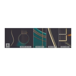 Amostra de papel de parede Premium Sand - Um momento antes de soar - Guitarra, Música, Cordas - 100x30 cm