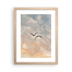 Pôster com moldura de carvalho claro - Dança do céu - 30x40 cm