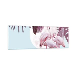 Quadro em vidro - Três graças de pássaros - 90x30 cm