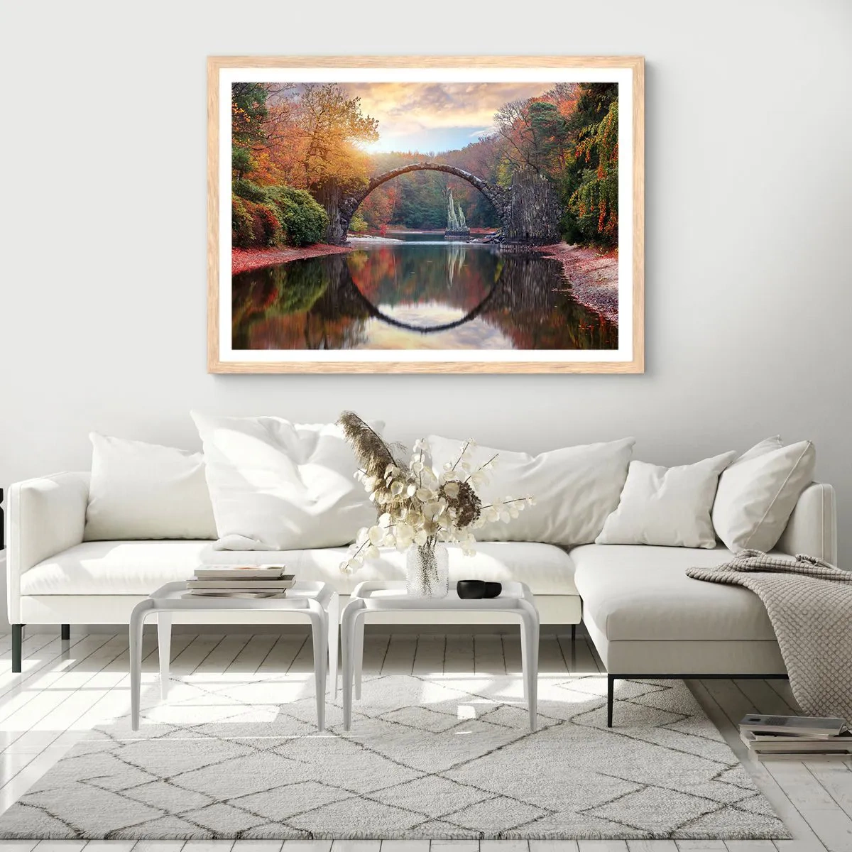 Pôster com moldura de carvalho claro - Do outro lado do espelho - 100x70 cm