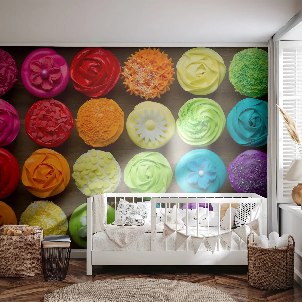 Papel de Parede Standard Eco - Todos diferentes - todos deliciosos - Gastronomia, biscoitos coloridos, 3D - 200x140 cm