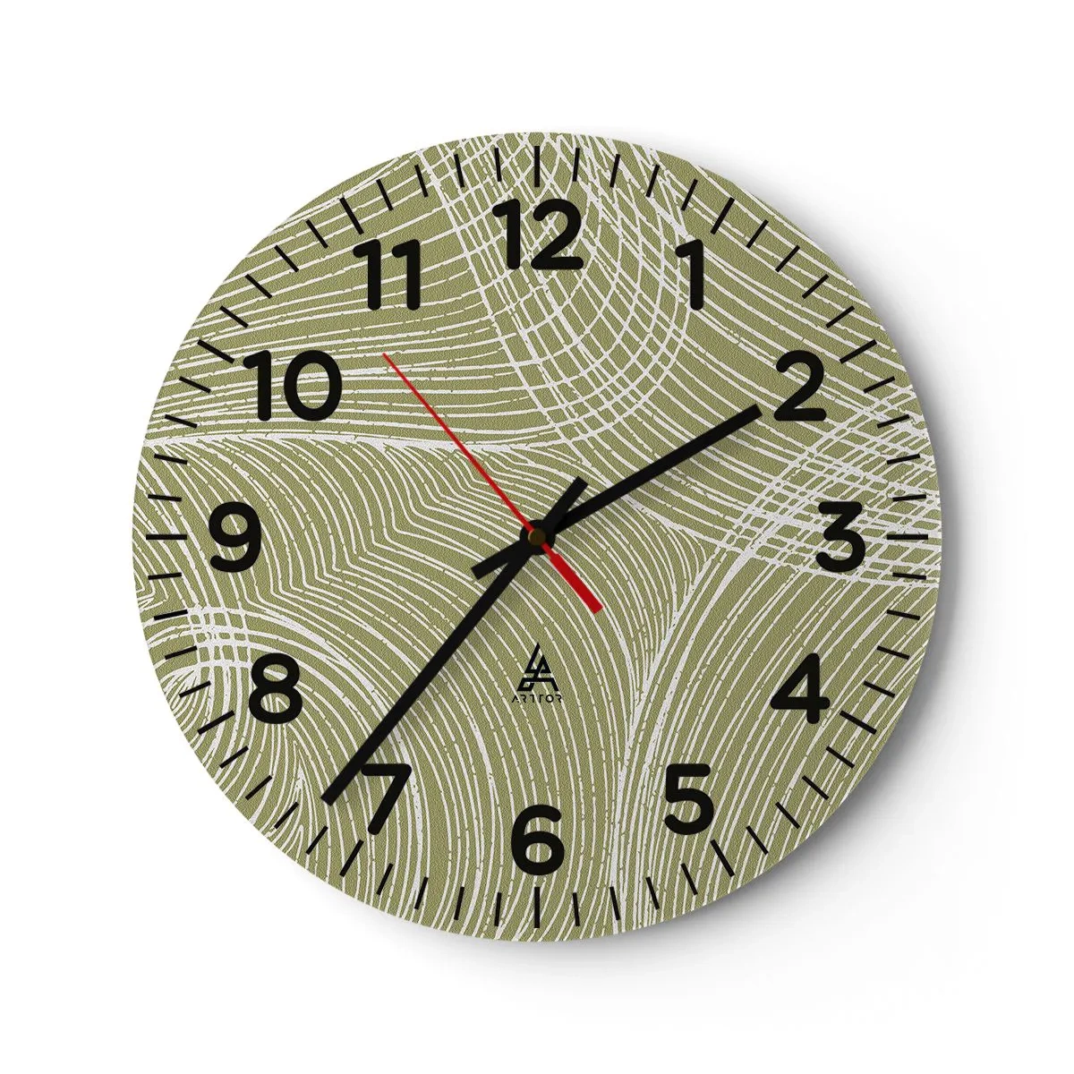 Relógio de parede - Relógio em vidro - Abstração intrincada em branco - 40x40 cm