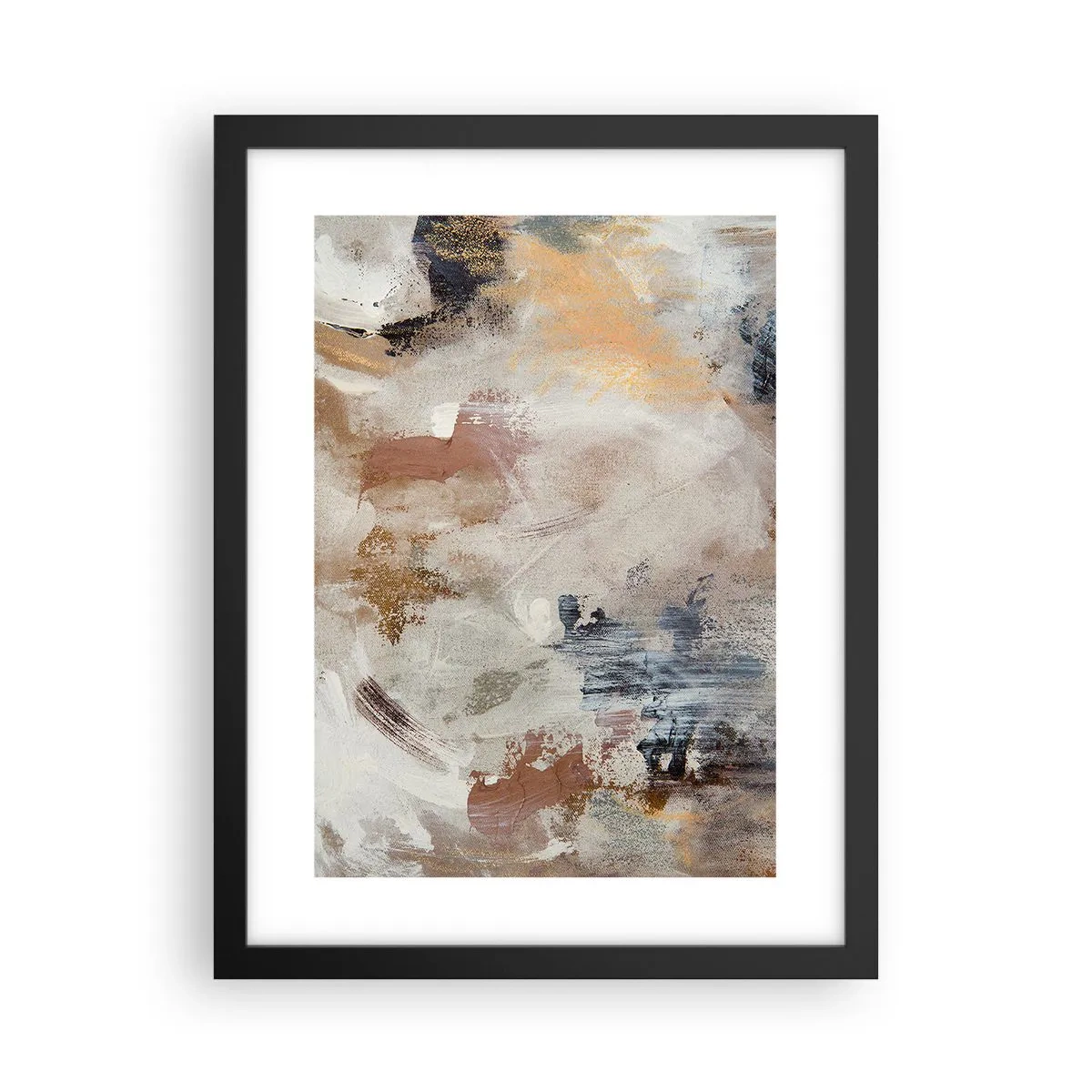 Pôster com moldura preta - Abstração enevoada - 30x40 cm