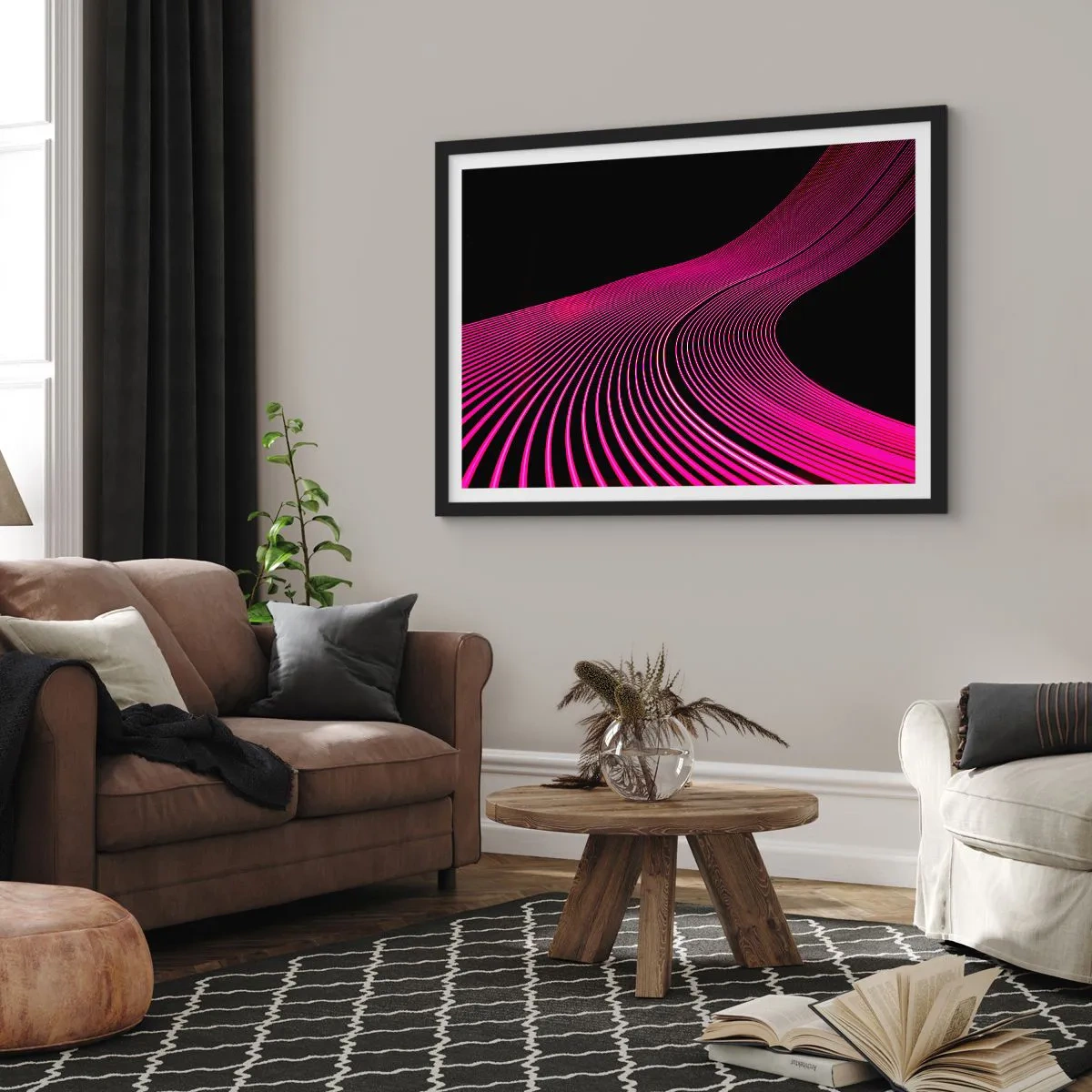 Pôster com moldura preta - Avenida da luz - 91x61 cm