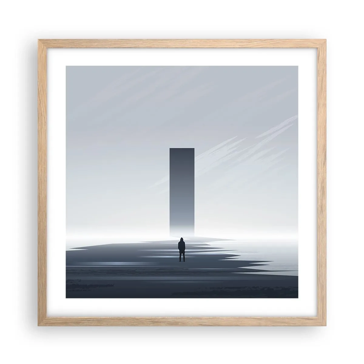 Pôster com moldura de carvalho claro - Oportunidade ou ameaça? - 50x50 cm