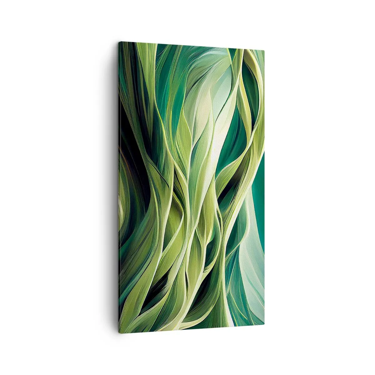 Quadro em tela - Jogo verde abstrato - 45x80 cm