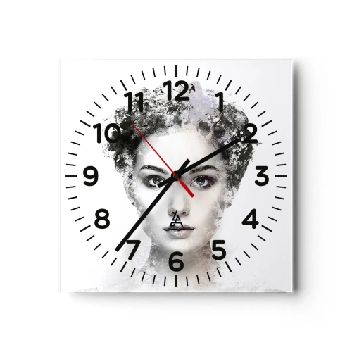 Relógio de parede - Relógio em vidro - Um retrato extremamente elegante - 40x40 cm