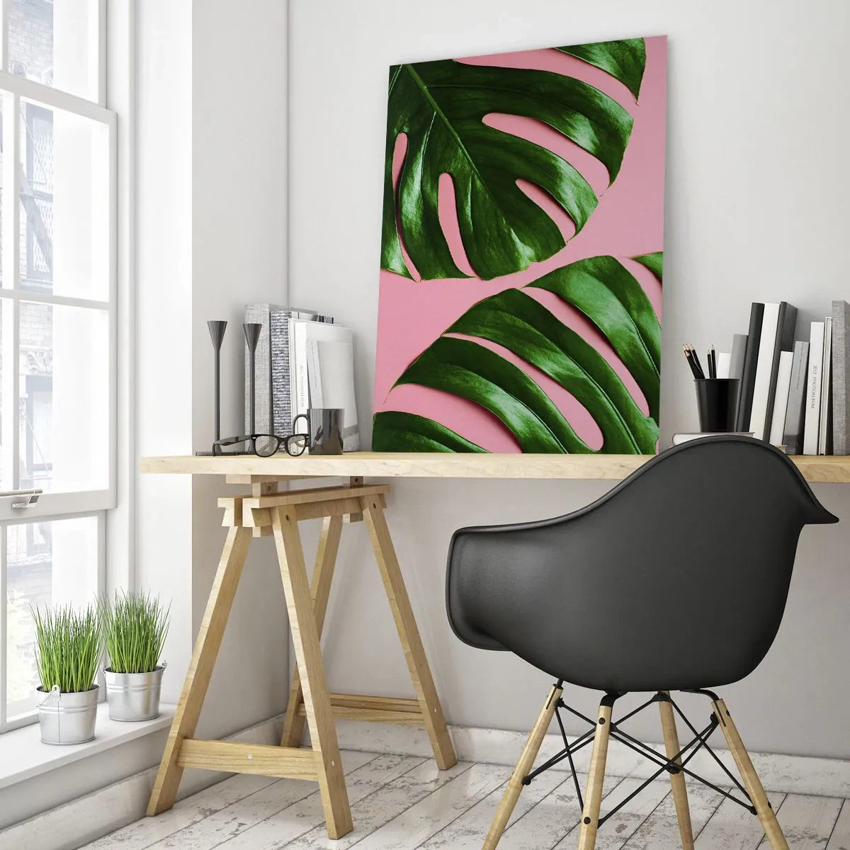 Quadro em vidro - Encontro verde - 70x100 cm