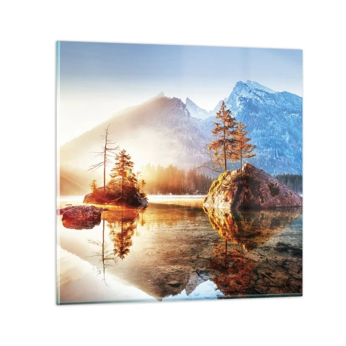 Quadro em vidro - A natureza sob uma nova luz - 60x60 cm