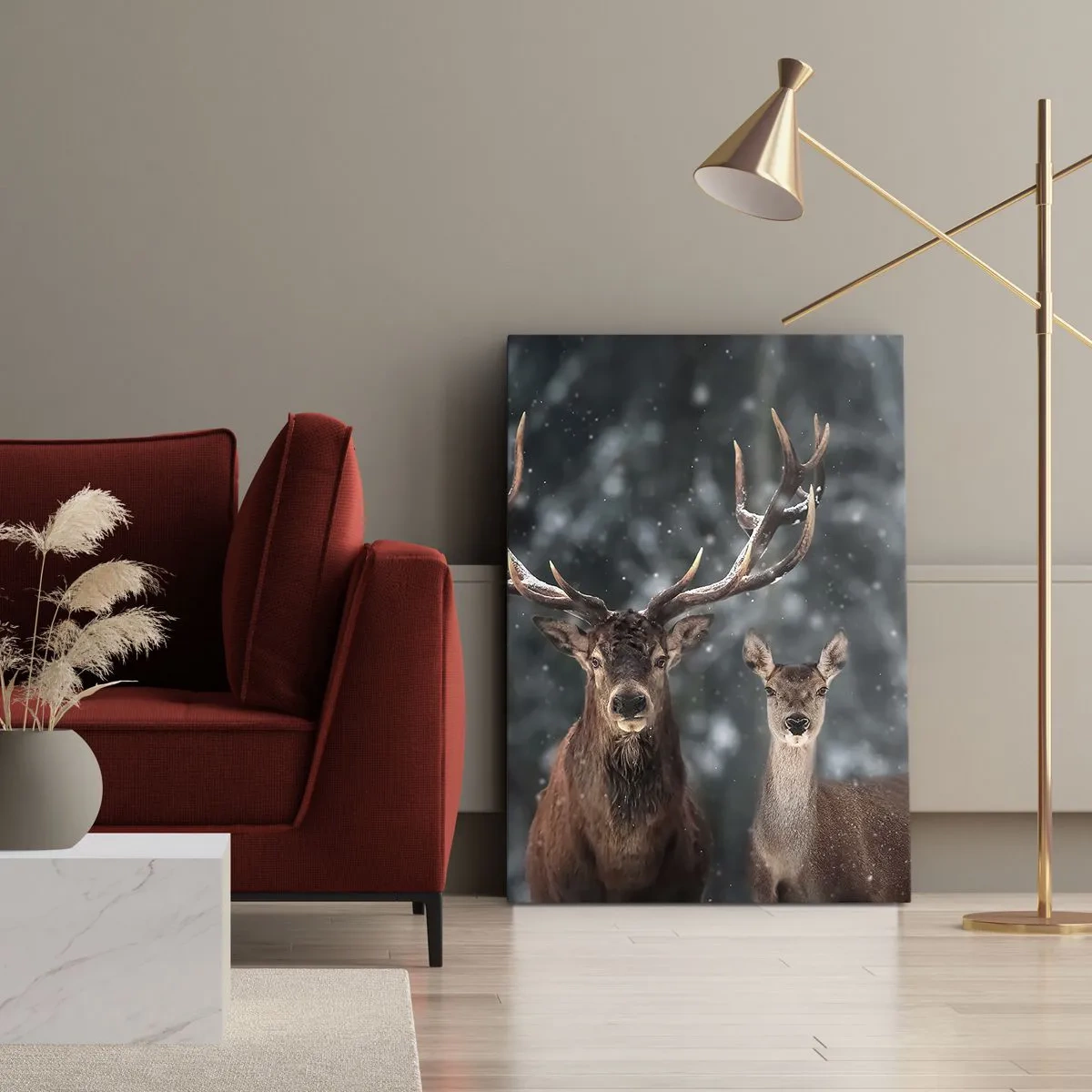 Quadro em tela - O senhor da floresta com sua esposa - 50x70 cm
