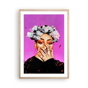 Pôster com moldura de carvalho claro - Um pouco louco - 50x70 cm