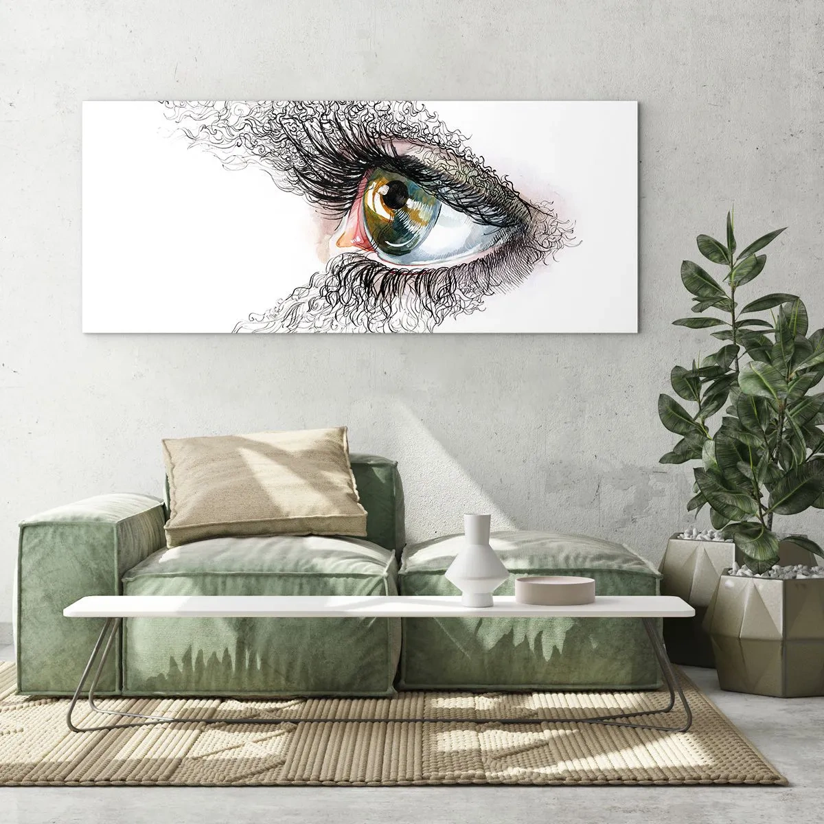 Quadro em vidro - Olhe diretamente para a alma - 90x30 cm