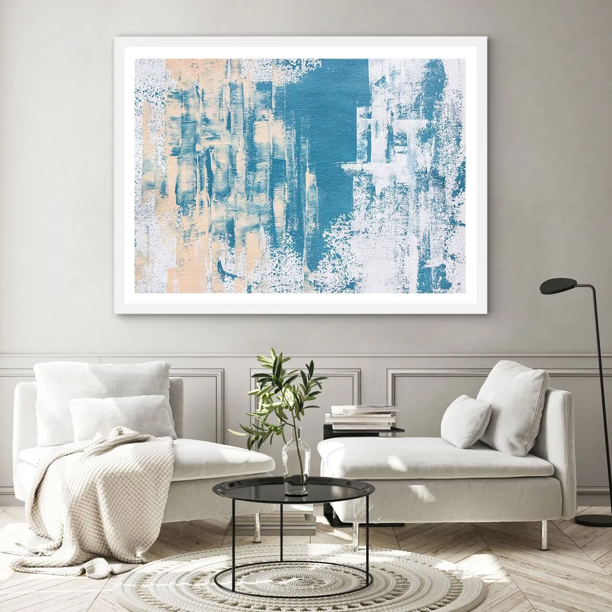 Pôster em moldura branca - Através da estalactite de gelo - 70x50 cm