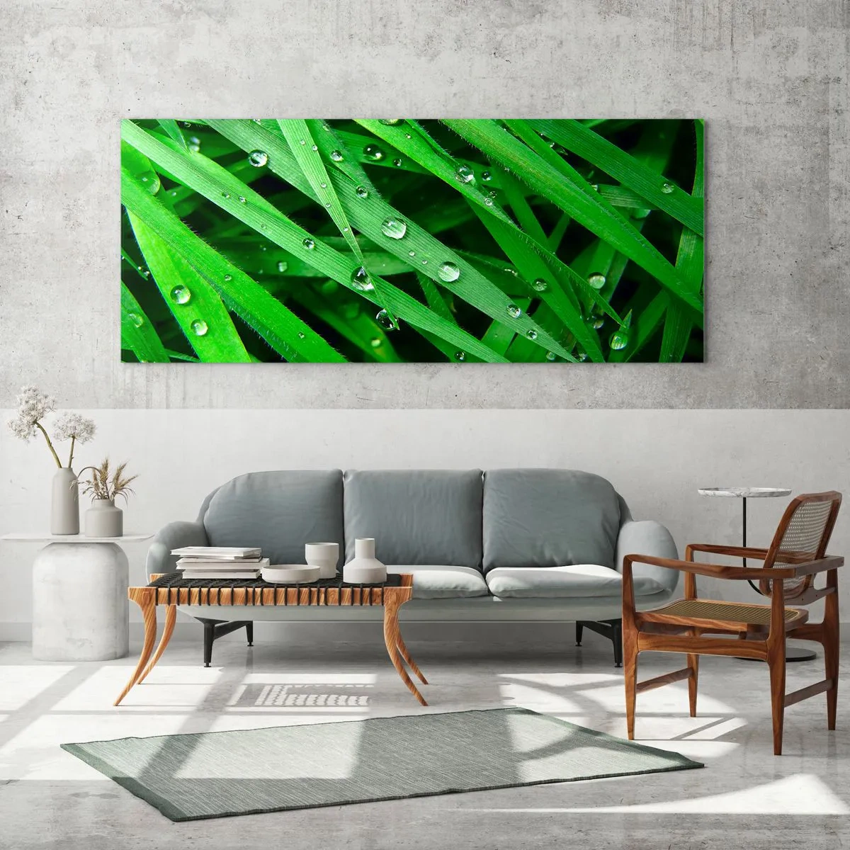 Quadro em vidro - Jogue no verde - 140x50 cm