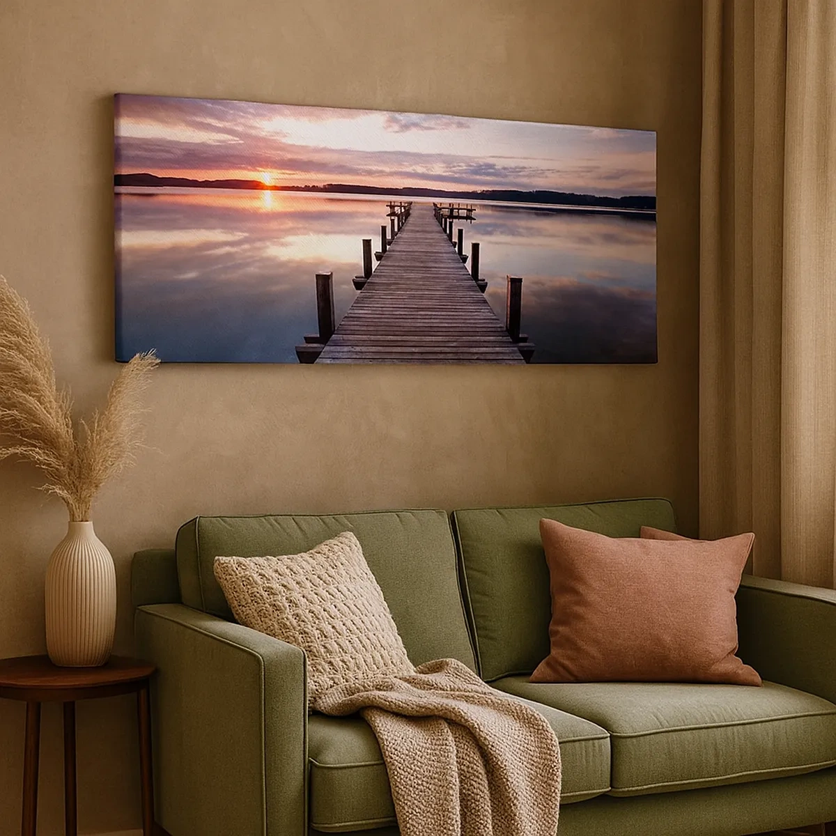 Quadro em tela - A tranquila fronteira do dia e da noite - 30x30 cm