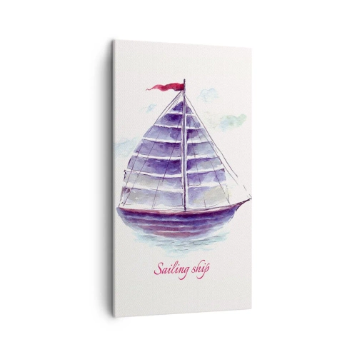 Quadro em tela - Cheio de velas e águas calmas - 45x80 cm