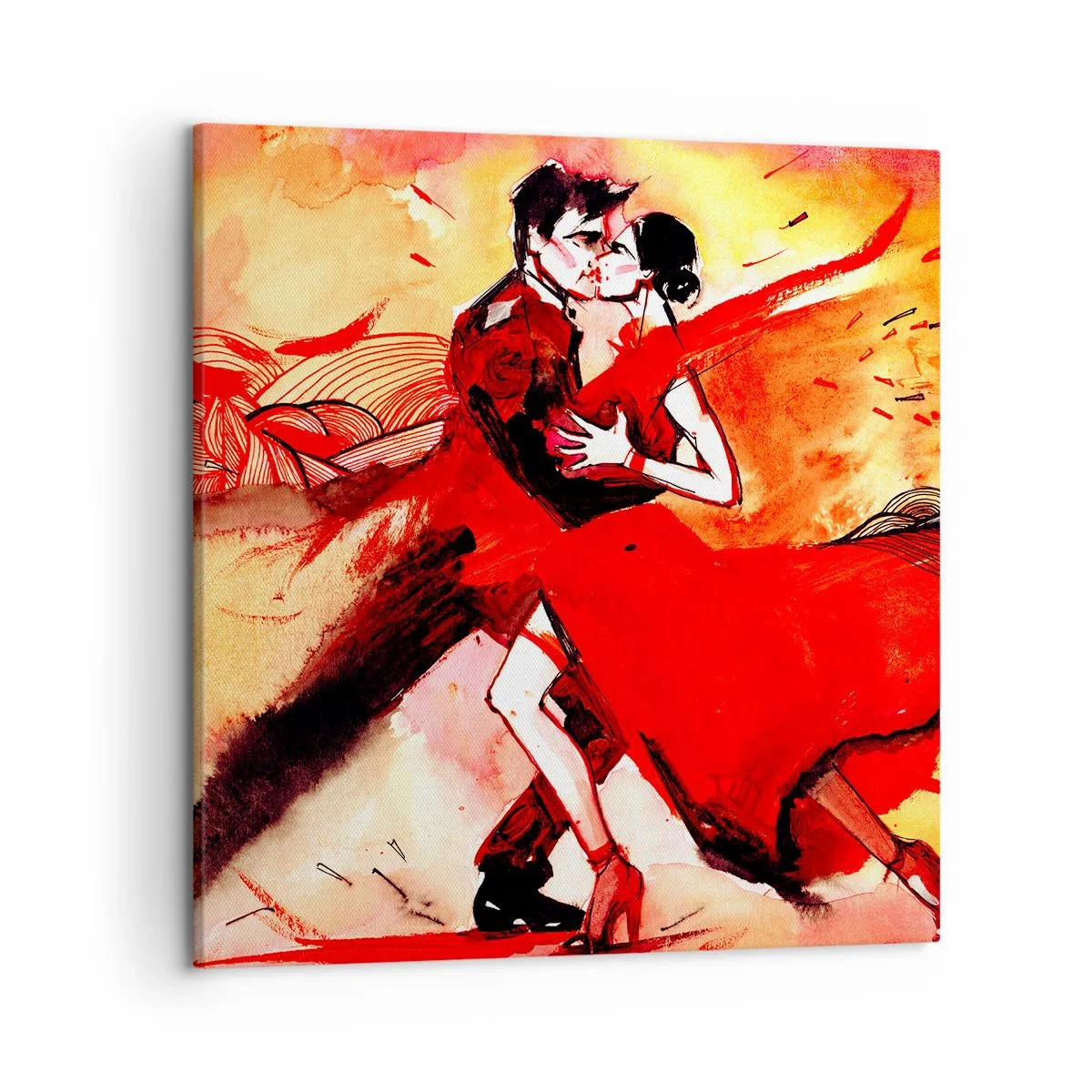 Quadro em tela - O ritmo roxo da paixão - 50x50 cm