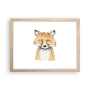 Pôster com moldura de carvalho claro - Humor de raposa - 40x30 cm